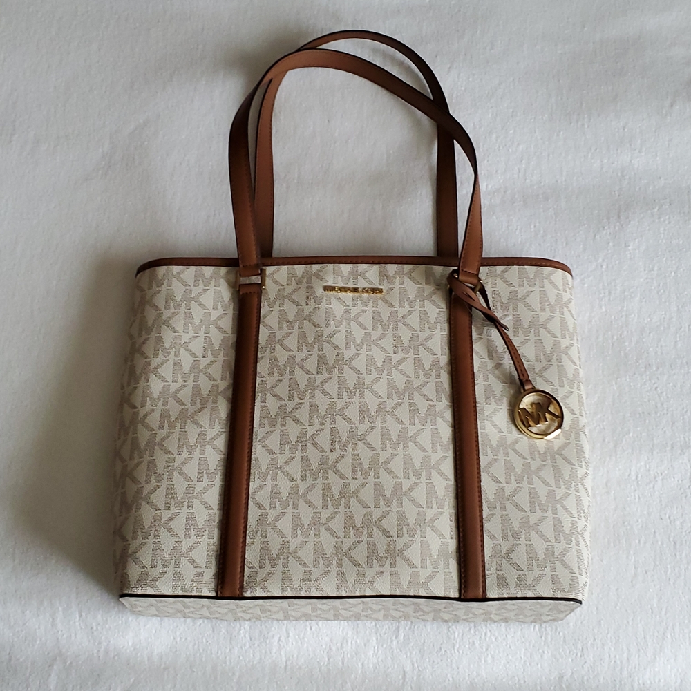 Michael Kors Beige and Brown Tote Bag